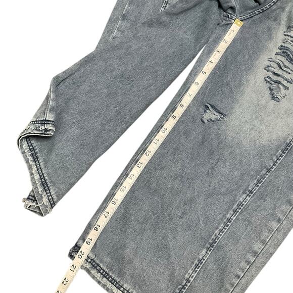 Easel Women's Jumpsuit Overalls Distressed Denim NWT - Picture 12 of 16